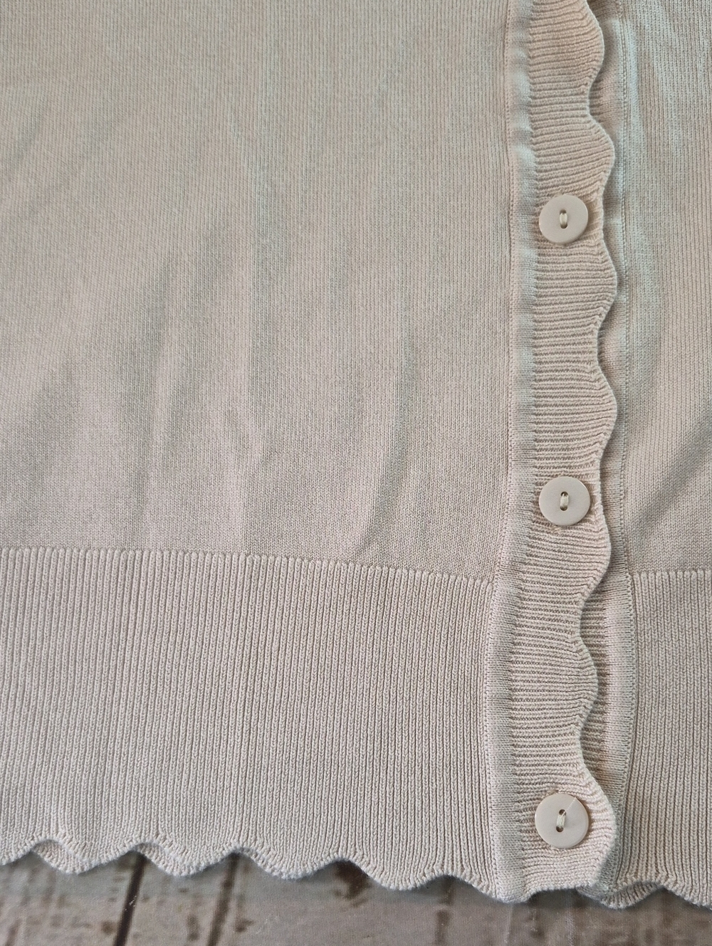 Grecerelle Button Front Cardigan Cream Size M - Picture 5 of 7